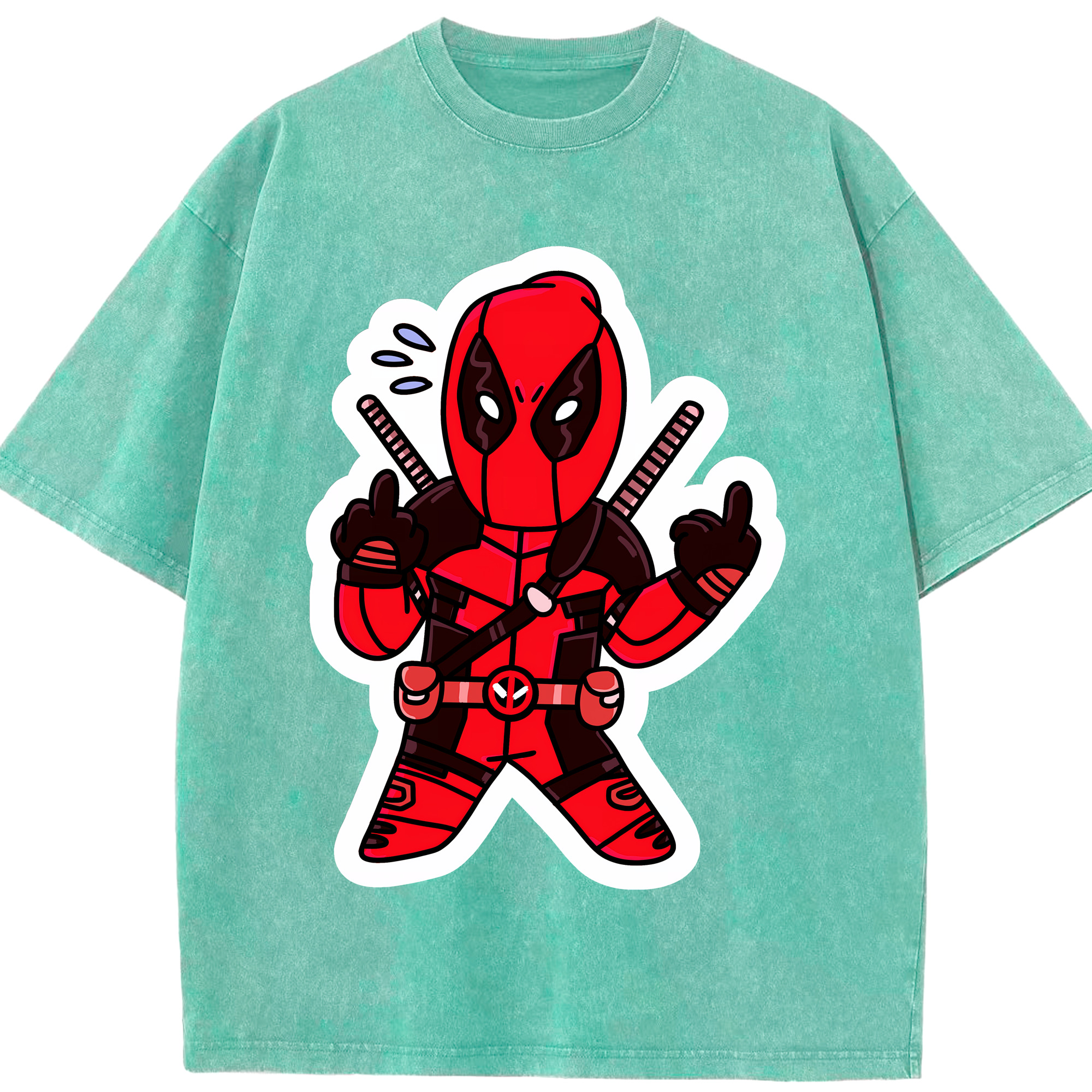 （画像用） Deadpool デッドプール 綿100% ヴィンテージ風 半袖Tシャツ（フロントプリント）